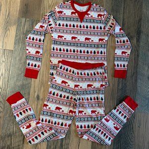 Wondershop Men's sz Small 2 pc Pajamas Shirt & Pants White w/Red & Black Design